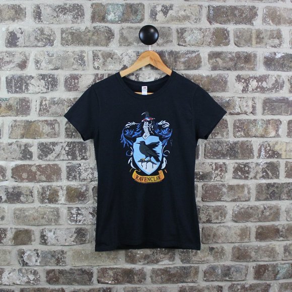 Harry Potter House Ravenclaw Crest Black Blue Crewneck Shortsleeve T Womens M - Picture 1 of 4